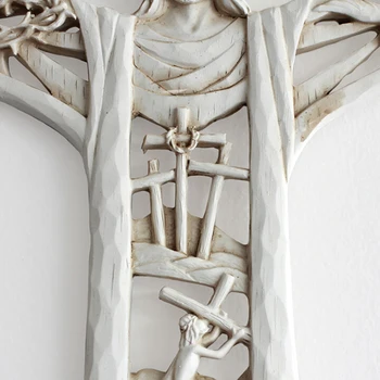 Възкръсналият Христос Стенен Кръста на Статуята на Религиозната Смола Фигурка на Исус Висящ Стенен Украшение Кух Дизайн за Дома SP99 4