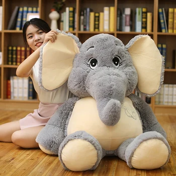Гигантски Слон Плюшени Играчки Меки Пълнени С Големи Уши Слон Плюшени Животни Коледни Играчки За Деца, Подарък