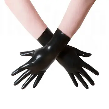 Горещи Продажба Секси Латексови Ръкавици Черни Къси Гумени Ръкавици За Възрастни Унисекс Безшевни Ръкавици 0