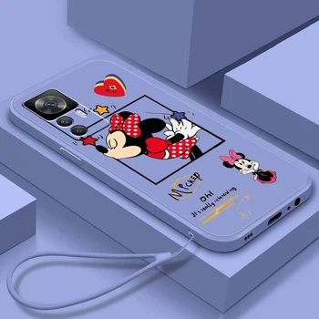 Готин Калъф За телефон Disney с Мики и Мини за Xiaomi Redmi K50, K40 K40S Gaming K30 10В 10 10X 9A 9 9T 9C 9AT 8 8A 5G Течна Въже 4