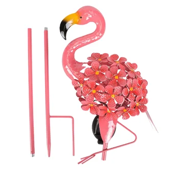 Градински Слънчева Светлина На Открито В Слънчеви Батерии Flamingo Stake Светлини Метални Декоративни Фенери Flamingo Всички Сезони Розово Фламинго 0