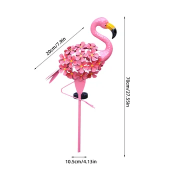 Градински Слънчева Светлина На Открито В Слънчеви Батерии Flamingo Stake Светлини Метални Декоративни Фенери Flamingo Всички Сезони Розово Фламинго 5