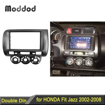 Двойна радио Панел Дин за Honda Fit (Jazz 2002-2008 Градска Стерео Панел DVD Инсталация Комплект Тапицерия Предна Рамка Плоча на CD 0