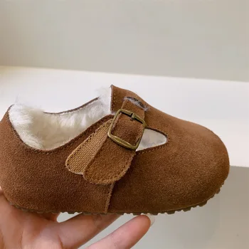 Детски Зимни Памучен Обувки За Момичета Домашна Градинска Вълна Обувки На Меху Детска Топлото Обувки За Бебета Обувки За Момчета В Корейски Стил 1