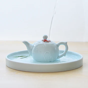 Дзен Буда момиче китайски вятър риба на Китайски Кунг-фу Чай чайник и чаши чай Селадон чаена чаша бял или зелен чай 1