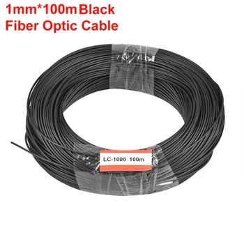 Диаметър 1мм кабел от оптични влакна зарева края на ПЛЕКСИГЛАС черни якета 100М пластмасов вътрешен за Декоративно осветление