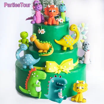 Динозавър на честит Рожден Ден Торта Topper за Динозаврите Тематичен Декор на Торта за Рожден Ден Джунглата на дивата природа Рожден Ден на Доставката