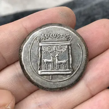 Древни Монети Двойна Елен Монети Бог Зевс 40 мм Колекция от Антични Реплика 0