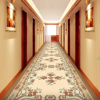 Дълъг Коридор Килим Европейската Стълбище Коридор Килим Сватбен Хотелски Килим килимът Може да се Коригира Размера на Нескользящие Постелки За пода 1