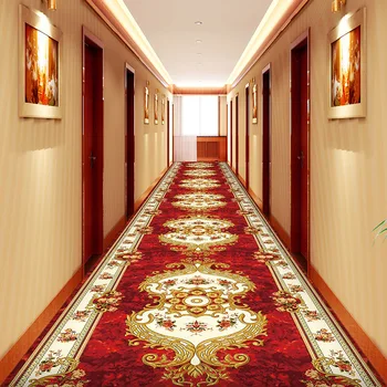 Дълъг Коридор Килим Европейската Стълбище Коридор Килим Сватбен Хотелски Килим килимът Може да се Коригира Размера на Нескользящие Постелки За пода 5