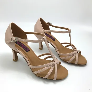 Елегантни Обувки За латино Танци На ток 7,5 см, женски обувки За салса, практични обувки, удобни обувки за латино танци MS6256LPP за ниска пета 0