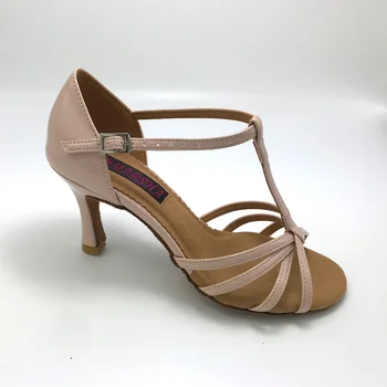Елегантни Обувки За латино Танци На ток 7,5 см, женски обувки За салса, практични обувки, удобни обувки за латино танци MS6256LPP за ниска пета 3