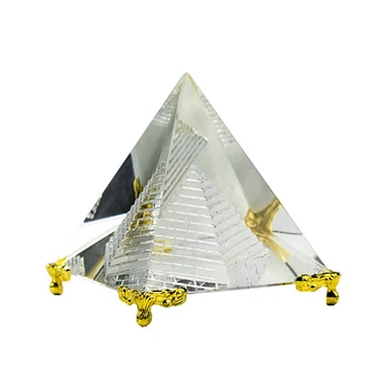Енергията На Изцеление Кух Кристал Стъкло Египетска Пирамида Аксесоари За Декорация На Дома 1