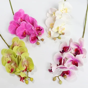 Есенна орхидея изкуствени цветя ваза за украса декорация на дома ср декор на бели, розови изкуствени цветя, цветя в саксии декор
