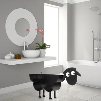 Желязна Куче Овца Форма Стойка За Ролка Хартия Симпатични Животни, Свободно Стоящи Рафтове За Тоалетна Хартия Украса На Дома Баня 1