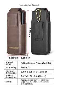 За Samsung Galaxy Z Fold 4 3 2 5G Калъф с клип За колан, Кобур, Флип калъф За Galaxy Z Fold 4 5g, Поясная чанта, Кожена чанта За Телефон, Брандираната 2