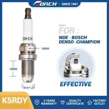 Запалителна Свещ Факел K5RDY запалителната Свещ е Съвместим със свещ BKR5EK Denso K20TXR за FR8LDC Champion RC12YC 0