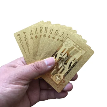 Златен Покер Непромокаеми Пластмасови Карти За Игра Колекция Златни, Диамантени Покер Карти Креативен Подарък Стандартни Latticework Карти За Игра
