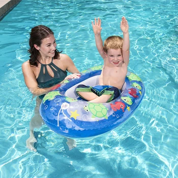 Играчки на плувка вода на бебето кръга на мястото на плувния басейн, както за сигурността на морските животни, лодки деца надуваеми плаващи играчки за лятото деца 3