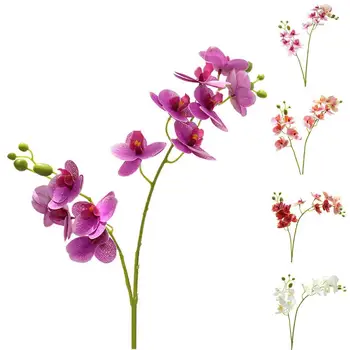 Изкуствена орхидея 3D принтерчиды бели изкуствени цветя, ръчно изработени моделиране цвете орхидея за домашно сватбена украса флореС