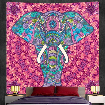Индийски слон Мандала гоблен декорация на дома гоблен бохемски декоративен Хипи голям размер гобеленовый матрак 0