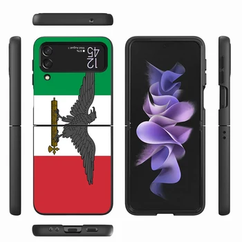 Италия Италиански Флаг Калъф за Samsung Galaxy Z Flip4 Flip3 5G Z Калъф Flip 4 3 Черен PC Твърд Калъф Funda Zflip3 Модерен Калъф за вашия Телефон 5