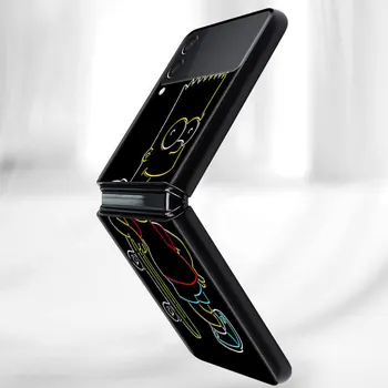 Калъф за Samsung Z Флип 4 Пъти по Телефона Основно за Galaxy Z Флип 3 Черен Твърд под формата на Миди ZFlip3 ZFlip4 Покриване на Дисни Мики семейство Симпсън Гуф 3