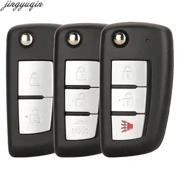 Калъф За дистанционно на ключа на Автомобила Jingyuqin За Nissan Juke F15 F16 2010-2018 Micra Pulsar X-Trail Qashqai 2/2 + 1/3 Бутони за Въвеждане на Ключодържател