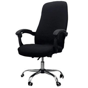 Калъф За офис стол Еластичен Сиамски Калъф За Офис стол Въртящ се Стол на Защитно покритие на Компютърен стол (Черен) 0