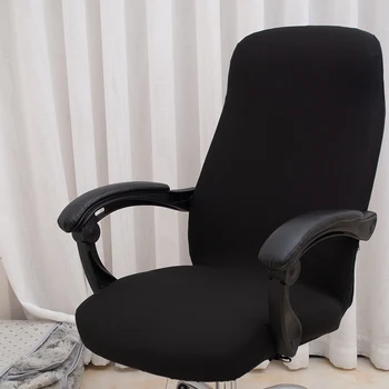 Калъф За офис стол Еластичен Сиамски Калъф За Офис стол Въртящ се Стол на Защитно покритие на Компютърен стол (Черен) 3