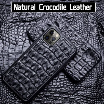Калъф За телефон От естествена крокодилска кожа За iPhone 14 13 Mini 12 11 Pro На Apple X XS Max XR 6 7 8 Plus SE Луксозен Калъф от крокодилска кожа