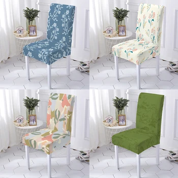 Калъфи За столове с цветя и Растения, Артистичен Дизайн, Универсален Размер, Миещи Големи Разтеглив Калъфи За Столове, Гъвкави Калъфи за масата За хранене Седалки 3