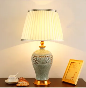 Китайски старинни синьо-бялата керамична настолна лампа настолна лампа порцеланова настолна лампа цзиндэчжэнь за Хола модерна настолна лампа