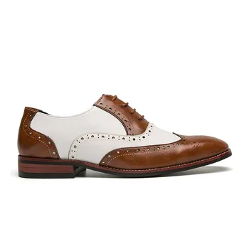 Кожени броги За мъже, Големи Размери, Модерен мъжки модел обувки За Сватбени партита, италиански Дизайнерски мъжки официални обувки Drivng, мъжки Oxfords дантела 1