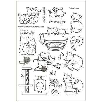 Котка Прозрачен Прозрачен печат DIY Силиконови Уплътнения За Scrapbooking / Производство на Картички/Украса Фотоалбум