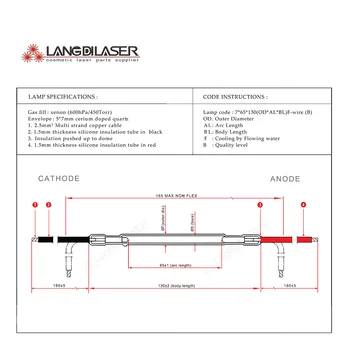 лазерни лампи-светкавици лампи за лазерни козметични лазери: 7 * 65 * 130F - wire , Weifang Mingliang Electronics Co., Ltd. 4