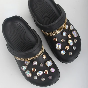 Луксозни Висулки от Крокодил, Дизайнерски Бижута, изработени от Скъпоценни Камъни, Кристали, Аксесоари За Обувки, Блестящи Модерни закачалки за Обувки Crocs, Украси за Обувки 0