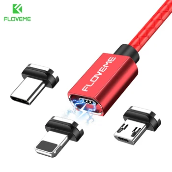 Магнитен USB кабел FLOVEME за Apple Type C Micro USB 3A Бързо Зареждане за iPhone 14 Зарядно устройство за Xiaomi Samsung Кабел за пренос на данни
