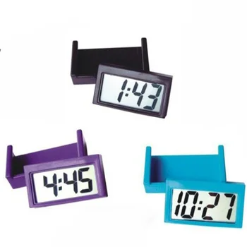 Малки Самозалепващи Автомобилни Настолни Часовници, Електронни Часовници Измерват Цифров LCD екран