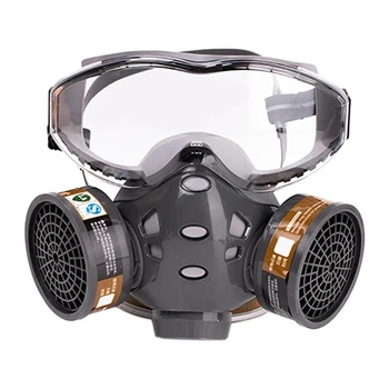 Маска за лице с предпазни очила Противопылевой Респиратор с активированными Въглероден филтри за многократна употреба Моющийся Защитен екран