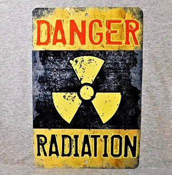 Метален Знак на Предупреждение за Радиационна опасност Опасност, Радиоактивност Разпадането на Рентген Предупреждение Смъртоносен Военна Болница Алуминиев Декор 0