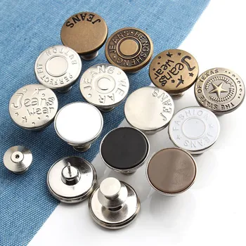 Метални Копчета за Дънки Закопчалки За Копчета Скута Копчета Идеална за засаждане Регулируема на Жени Без Нокти Размера на Талията Обрат Копчета за Шиене Без Шевове