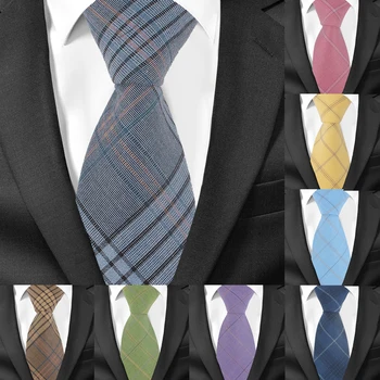 Модерен Карирани Вратовръзка За Мъжете, Тесен Мъжка Вратовръзка За Сватба, Бизнес Вратовръзка Ширина 7,5 см, Вратовръзки в Клетката, Класически Костюми, Тесни Вратовръзки