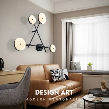 Модерен Стенен Лампа Led Nordic Living Bedroom Background Decor Вътрешно Осветление, Лампа, Стенни Минималистичен През Цялата Осветително Осветителни Тела 4