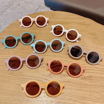 Модни Детски Мультяшные Слънчеви очила За Момчета И Момичета, Класически Кръгли Слънчеви Очила, Vintage Слънчеви Очила с Защита От Uv, Детски Очила 1