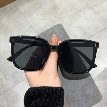 Модни Квадратни Слънчеви Очила Дамски Черен Големи Слънчеви Очила С Кошачьим Око Дамски Ретро Реколта Големи Огледални Очила С Нитове Oculos De Sol 1