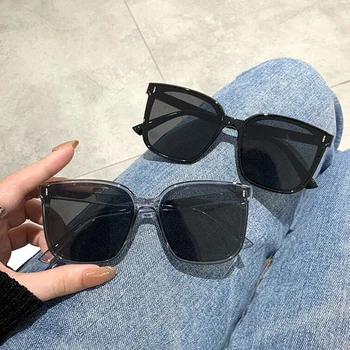 Модни Квадратни Слънчеви Очила Дамски Черен Големи Слънчеви Очила С Кошачьим Око Дамски Ретро Реколта Големи Огледални Очила С Нитове Oculos De Sol 4