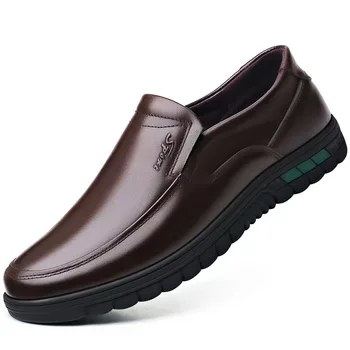 Мъжки обувки от естествена кожа, Луксозна Марка 2022, Ежедневни и официални Лоферы без Закопчалка, Мъжки Мокасини, Италианска Черна Мъжки Обувки за шофиране 3
