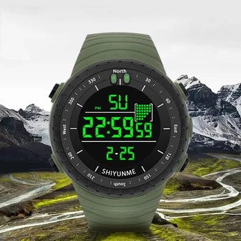 Мъжки Часовник Военни Водоустойчив спортен часовник SHIYUNME Армейските led Цифрови Ръчни Хронометри за Мъже 1