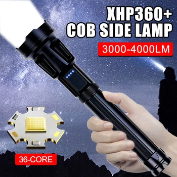 Най-новият XHP360 Висока Мощност 36-Ядрен Led Фенерче USB Акумулаторна Лампа е Най-Мощният Фенер Водоустойчива Лампа 4000LM